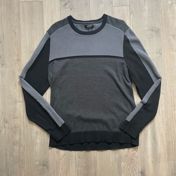 Grey and Black Colorblock Sweater - Picture 3 of 9